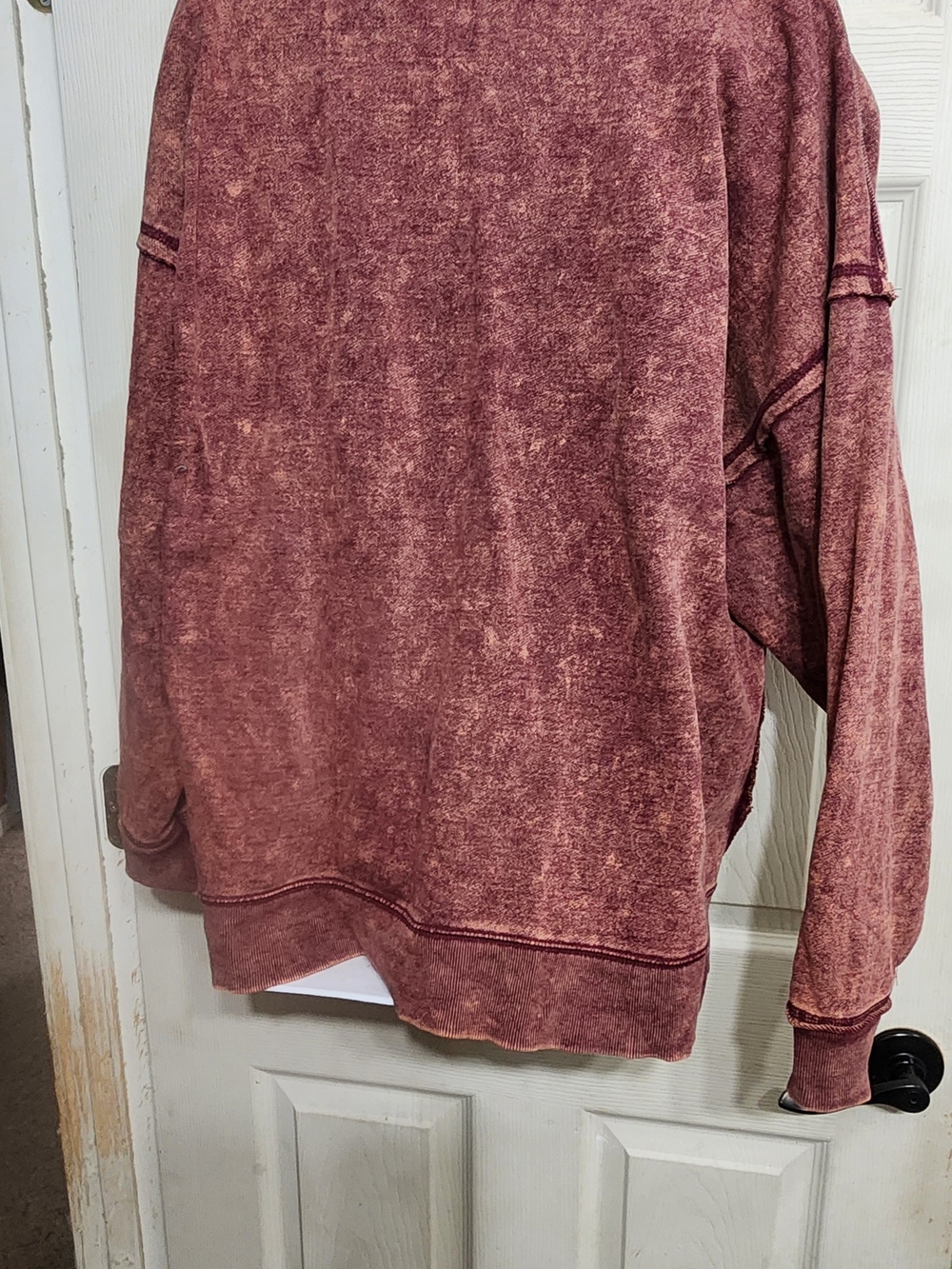 Zenana Outfitters Washed Burgundy Crewneck with Desert Graphic - Picture 4 of 4